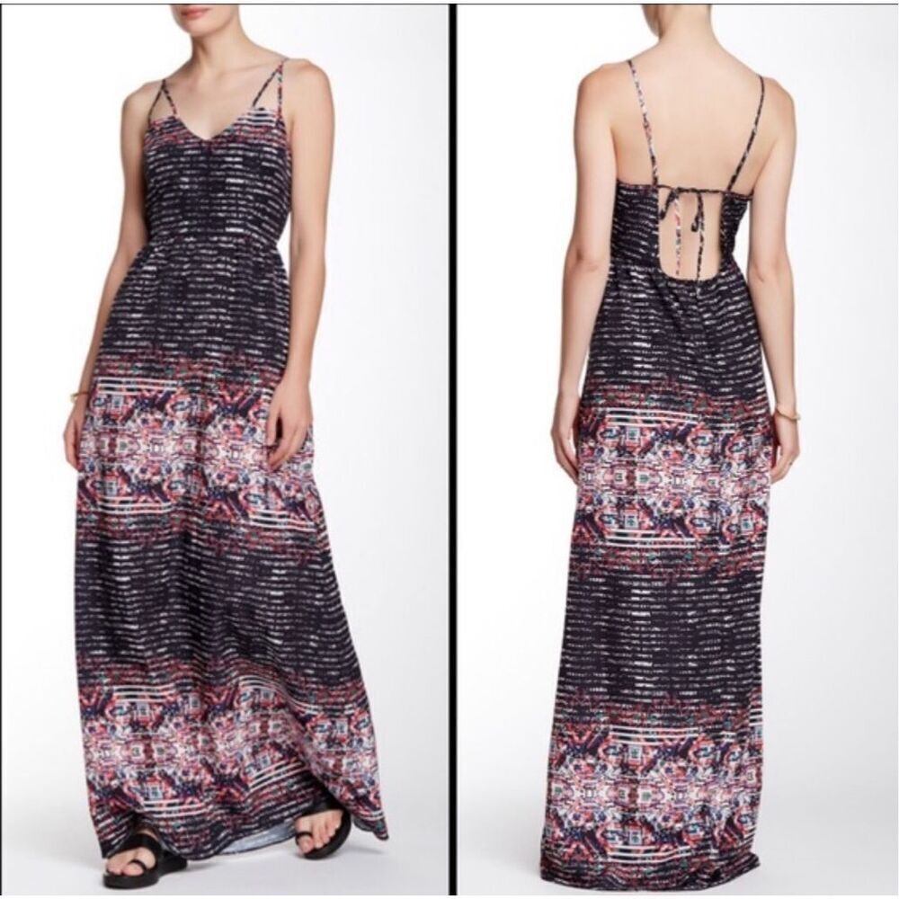 Parker The Kisa Dress Silk Maxi Dress Crossback Tie Size M $297